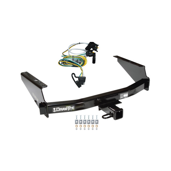 2004-2004 Ford F-150 Heritage Flareside Draw-tite Class 3 Trailer Hitch, 2 Inch Square Receiver Bundle w/ Plug-n-Play T-One Wiring Harness - Draw-tite