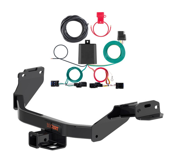 2021 - 2024 Kia Sorento w/ LED Tailights Curt 2", Class 3 Trailer Tow Hitch + 4-flat Wiring Kit 13609 - CURT