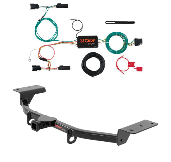 2015 - 2018 Ford Focus Hatchback, ST Curt 1-1/4", Class 1 Trailer Tow Hitch + 4-flat Wiring Kit 11431 - CURT