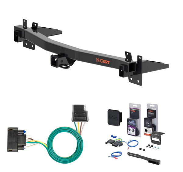 2025 - 2026 Buick Enclave Curt 2" Class 3 Trailer Tow Hitch + 5-Flat Wiring Kit Tow Boat/Utility Trailer with Surge Brakes 13614 - CURT