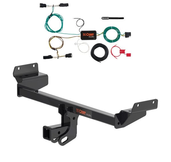 2015 - 2018 Ford Edge Curt 2", Class 3 Trailer Tow Hitch + 4-flat Wiring Kit 13452 - CURT