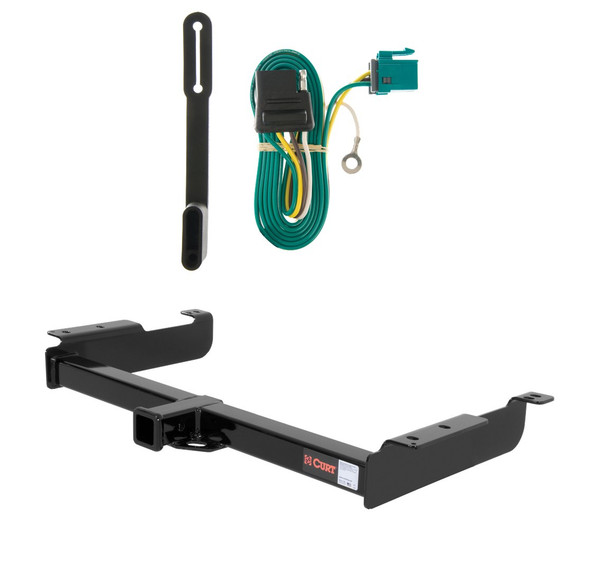 1996 - 2002 Chevrolet Express 2500 Curt 2", Class 3 Trailer Tow Hitch + 4-flat Wiring Kit 13040 - CURT
