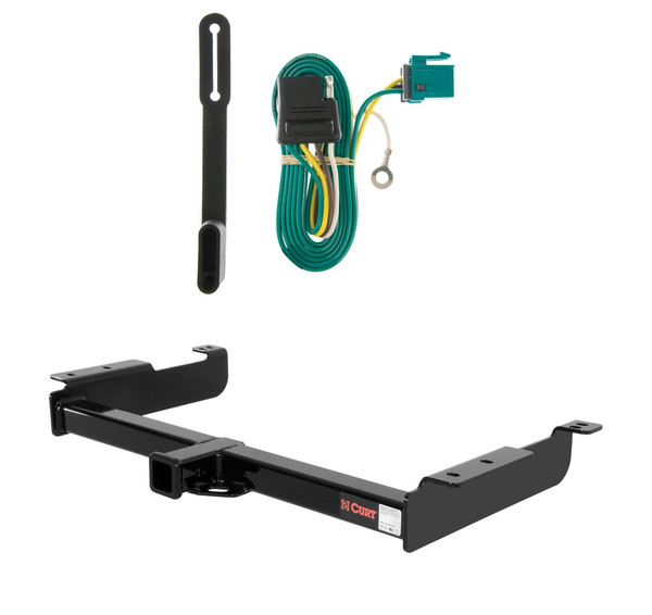1996 - 1999 Chevrolet Express 3500 Excluding cutaway models Curt 2", Class 4 Trailer Tow Hitch + 4-flat Wiring Kit 14090 - CURT
