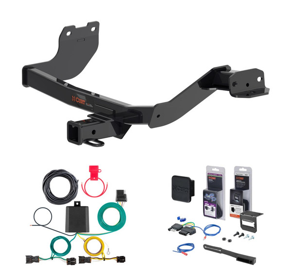 2025 - 2026 Hyundai Santa Cruz Curt 2" Class 3 Trailer Tow Hitch + 5-Flat Wiring Kit Tow Boat/Utility Trailer with Surge Brakes 13486 - CURT