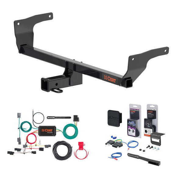 2022 - 2026 Lexus NX350h Curt 2" Class 3 Trailer Tow Hitch + 5-Flat Wiring Kit Tow Boat/Utility Trailer with Surge Brakes 13615 - CURT