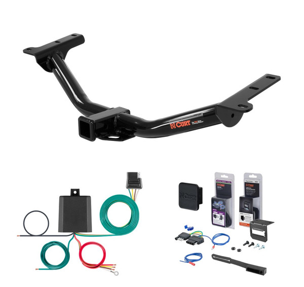 2009 - 2011 Dodge Journey Curt 2" Class 3 Trailer Tow Hitch + 5-Flat Wiring Kit Tow Boat/Utility Trailer with Surge Brakes 13201 - CURT