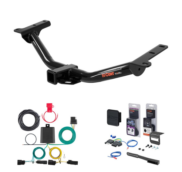 2009 - 2011 Dodge Journey Curt 2" Class 3 Trailer Tow Hitch + 5-Flat Wiring Kit Tow Boat/Utility Trailer with Surge Brakes 13201 - CURT