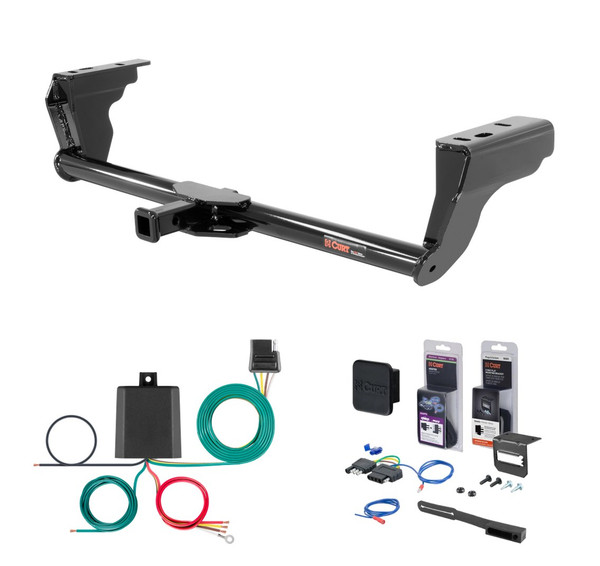 2015 - 2018 Ford Edge Curt 1-1/4" Class 2 Trailer Tow Hitch + 5-Flat Wiring Kit Tow Boat/Utility Trailer with Surge Brakes 12140 - CURT