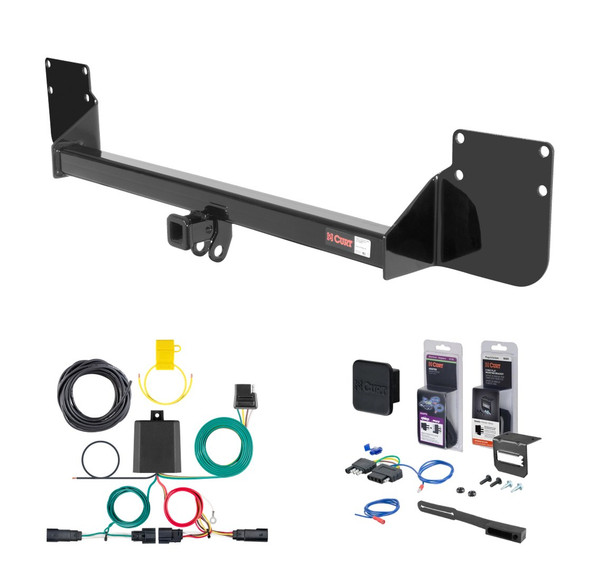 2007 - 2011 MINI Cooper Hatchback, excluding 'S' model Curt 1-1/4" Class 1 Trailer Tow Hitch + 5-Flat Wiring Kit Tow Boat/Utility Trailer with Surge Brakes 11160 - CURT