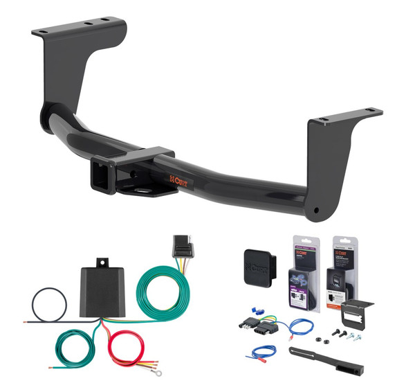 2015 - 2026 Nissan Murano Curt 2" Class 3 Trailer Tow Hitch + 5-Flat Wiring Kit Tow Boat/Utility Trailer with Surge Brakes 13632 - CURT