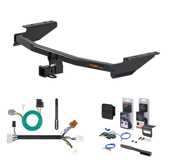2017 - 2020 Nissan Pathfinder Curt 2" Class 3 Trailer Tow Hitch + 5-Flat Wiring Kit Tow Boat/Utility Trailer with Surge Brakes 13309 - CURT