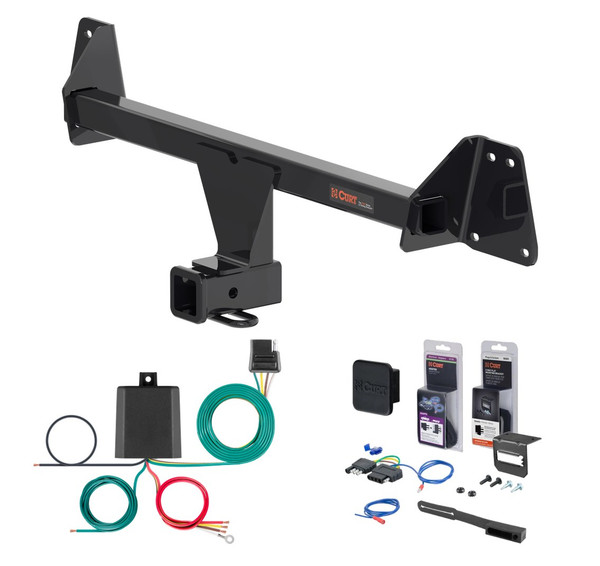 2026 Toyota Corolla Cross, w/o LED Taillights Curt 2" Class 3 Trailer Tow Hitch + 5-Flat Wiring Kit Tow Boat/Utility Trailer with Surge Brakes 11637 - CURT