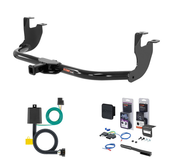 2019 Volkswagen Beetle Hatchback, excluding diesel Curt 1-1/4" Class 1 Trailer Tow Hitch + 5-Flat Wiring Kit Tow Boat/Utility Trailer with Surge Brakes 11354 - CURT