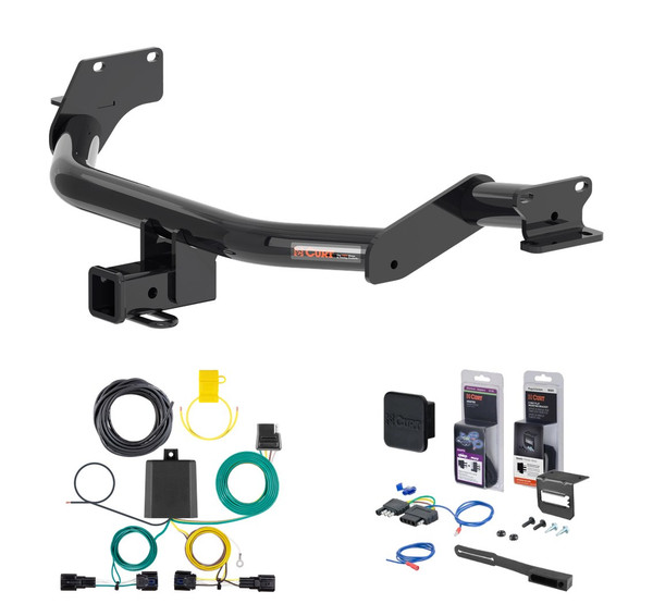 2023 - 2025 Kia Telluride, LX or S only Curt 2" Class 3 Trailer Tow Hitch + 5-Flat Wiring Kit Tow Boat/Utility Trailer with Surge Brakes 13420 - CURT