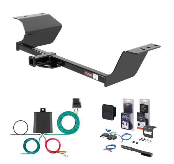 2017 - 2020 Chevrolet Sonic Sedan Curt 1-1/4" Class 1 Trailer Tow Hitch + 5-Flat Wiring Kit Tow Boat/Utility Trailer with Surge Brakes 11240 - CURT