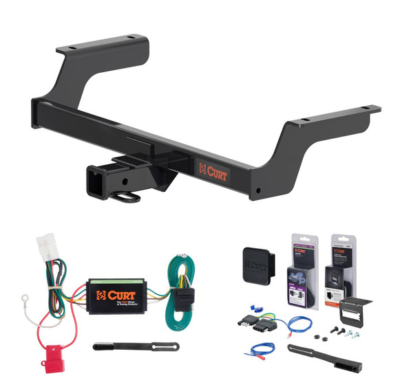2024 - 2026 Subaru Crosstrek Excluding Wilderness Curt 2" Class 3 Trailer Tow Hitch + 5-Flat Wiring Kit Tow Boat/Utility Trailer with Surge Brakes 13633 - CURT
