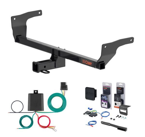 2019 - 2025 Toyota RAV4 Curt 2" Class 3 Trailer Tow Hitch + 5-Flat Wiring Kit Tow Boat/Utility Trailer with Surge Brakes 13615 - CURT