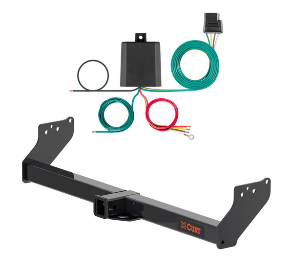 2024 - 2026 Toyota Tacoma Excluding factory receiver Curt 2", Class 3 Trailer Tow Hitch + 4-flat Wiring Kit 13638 - CURT