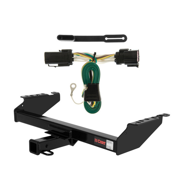 1998 - 1999 Ford F-250 Old body, excluding 10" drop bumper and 1973 - 1979 crew cab Curt 2", Class 3 Trailer Tow Hitch + 4-flat Wiring Kit 13310 - CURT