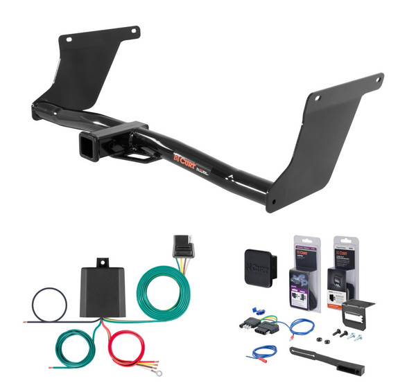 2013 - 2016 Ford Escape Excluding S Curt 2" Class 3 Trailer Tow Hitch + 5-Flat Wiring Kit Tow Boat/Utility Trailer with Surge Brakes 13131 - CURT