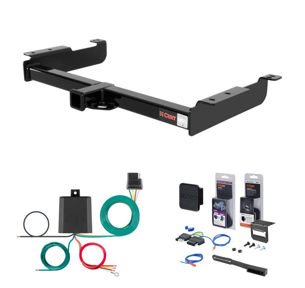 1996 - 1999 Chevrolet Express 1500 Curt 2" Class 4 Trailer Tow Hitch + 5-Flat Wiring Kit Tow Boat/Utility Trailer with Surge Brakes 14090 - CURT