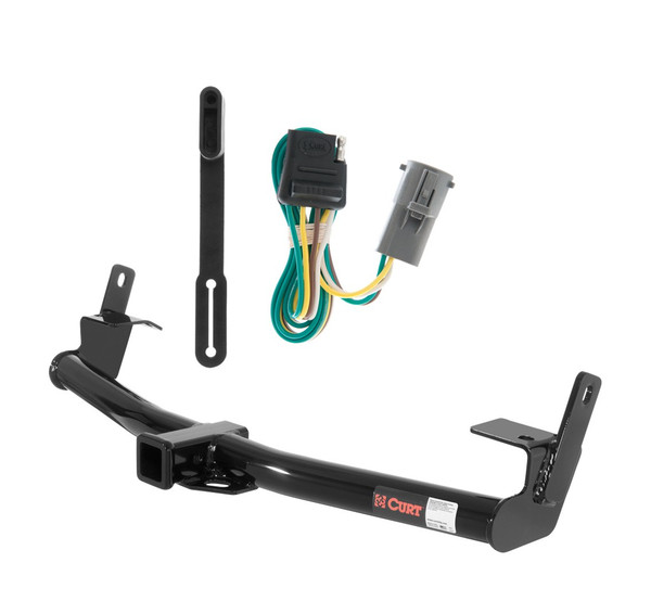 1996 Mercury Mountaineer Fits beneath factory 1-1/4" receiver Curt 2", Class 3 Trailer Tow Hitch + 4-flat Wiring Kit 13540 - CURT
