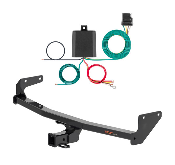 2022 Kia Niro EV Curt 2", Class 3 Trailer Tow Hitch + 4-flat Wiring Kit 13531 - CURT