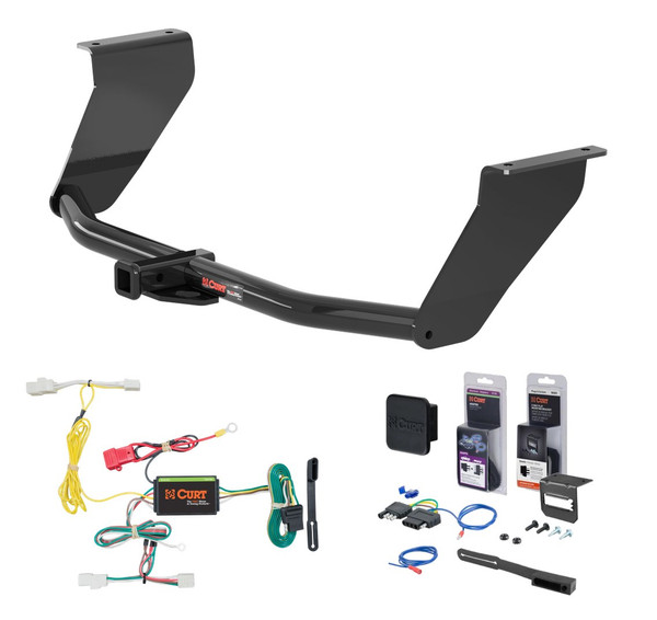 2017 Genesis G80 Curt 1-1/4" Class 2 Trailer Tow Hitch + 5-Flat Wiring Kit Tow Boat/Utility Trailer with Surge Brakes 12165 - CURT