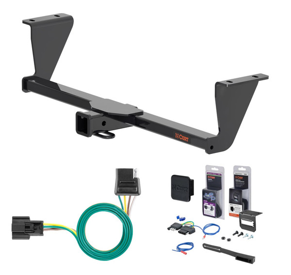 2024 - 2026 Honda Prologue Curt 2" Class 3 Trailer Tow Hitch + 5-Flat Wiring Kit Tow Boat/Utility Trailer with Surge Brakes 13617 - CURT