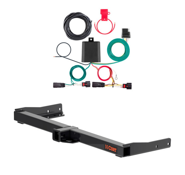 2025 Jeep Wagoneer S Curt 2", Class 3 Trailer Tow Hitch + 4-flat Wiring Kit 13637 - CURT