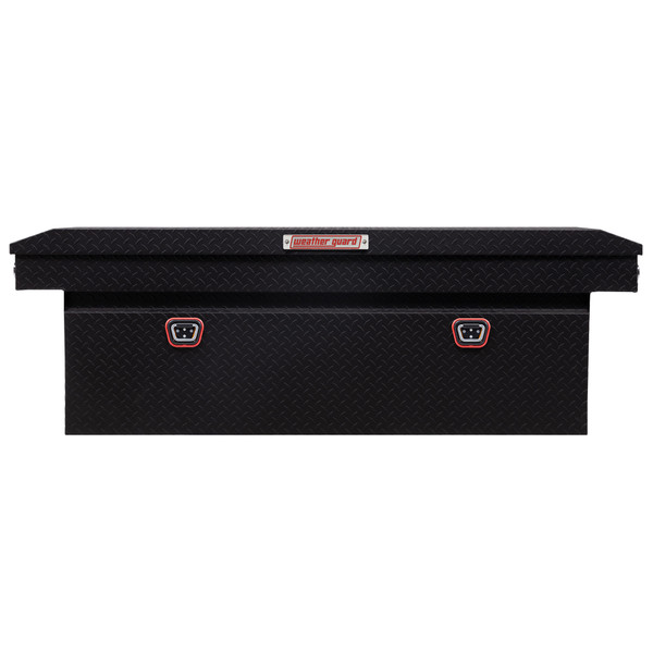 WEATHER GUARD 123-52-04 Aluminum Saddle Tool Box, 15 cu ft, Full Deep, Matte Black, Tamper Resistant Lock - Weather Guard