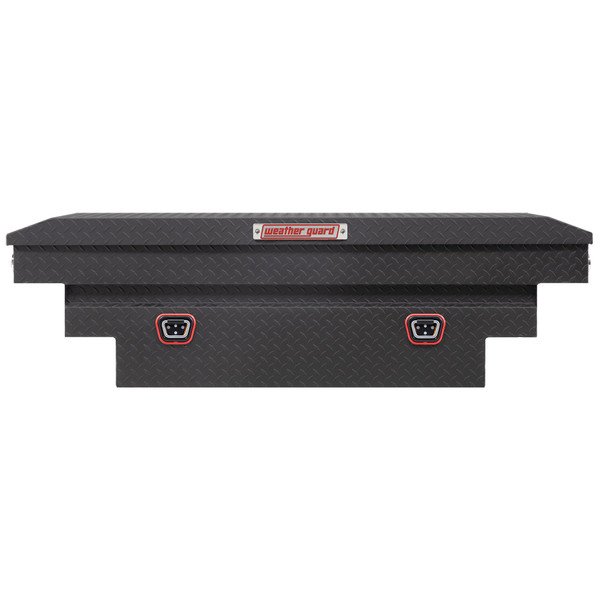 WEATHER GUARD 9 cu ft Aluminum Saddle Box 137-52-04, Compact Deep, Textured Matte Black, Tamper Resistant Lock - Weather Guard