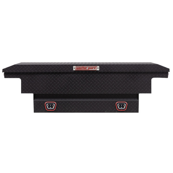 WEATHER GUARD 8 Cu Ft Aluminum Saddle Box 131-52-04, Compact Low Profile, Textured Matte Black, 1KEY Ultralock - Weather Guard