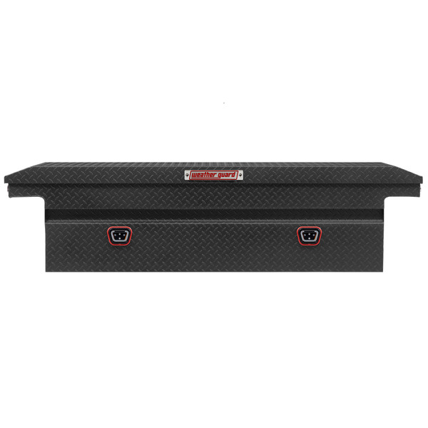 WEATHER GUARD 11 cu ft Aluminum Saddle Tool Box 121-52-04, Low Profile, Textured Matte Black, 1KEY Ultralock - Weather Guard