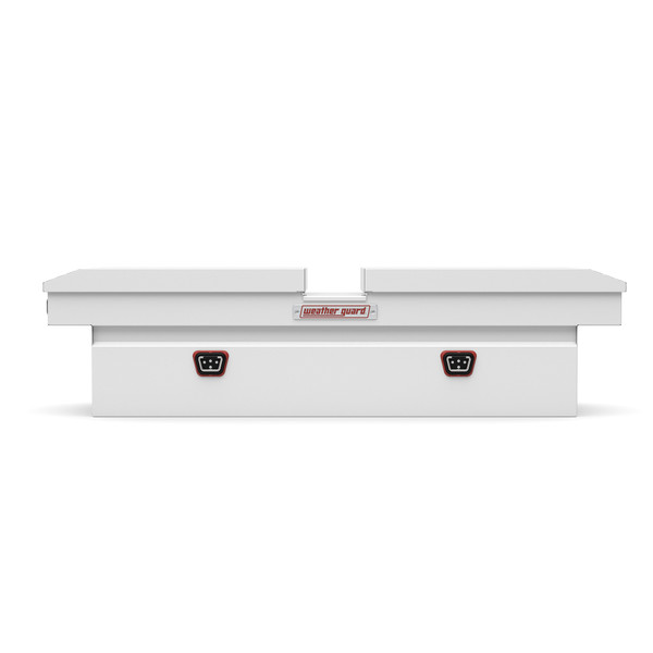 WEATHER GUARD 125-3-04 Gull Wing Cross Box, 71.5" x 20" x 17.88", Full Standard Truck Bed Toolbox, White/Black - Weather Guard