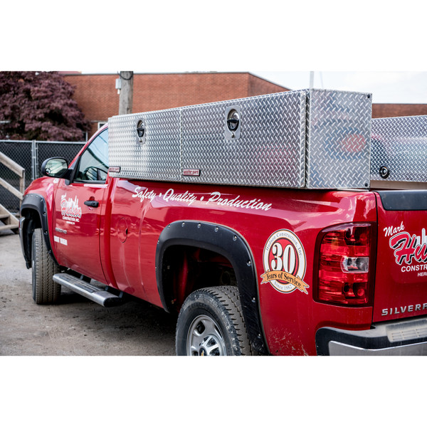 WEATHER GUARD 396-0-02 Hi-Side Truck Tool Box, 11.8 Cu Ft, 96.25" x 16" x 13.25", Aluminum Diamond Plate Clear Coat - Weather Guard