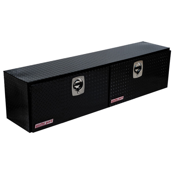 WEATHER GUARD 372-5-02 Hi-Side Truck Tool Box, 8.9 Cu Ft, 72.25" x 16" x 13.25", Aluminum Diamond Plate, Gloss Black - Weather Guard