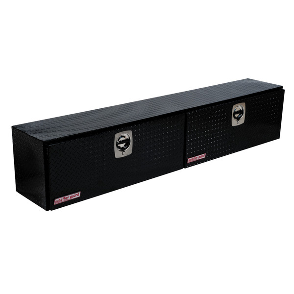 WEATHER GUARD 390-5-02 Hi-Side Truck Tool Box, 11.1 ft³, 90.25" x 13.25" x 16", Aluminum Diamond Plate, Gloss Black - Weather Guard