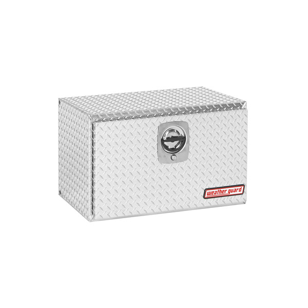 Weather Guard 631-0-02 5.4 Cu Ft, 30" x 18" x 18" Aluminum Underbed Tool Box, Diamond Plate Clear Coat - Weather Guard