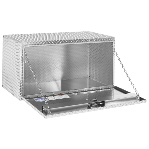 Weather Guard 650-0-02, 16.0 cu ft, 48" x 24" x 24" Aluminum Underbed Tool Box, Diamond Plate Clear Coat - Weather Guard