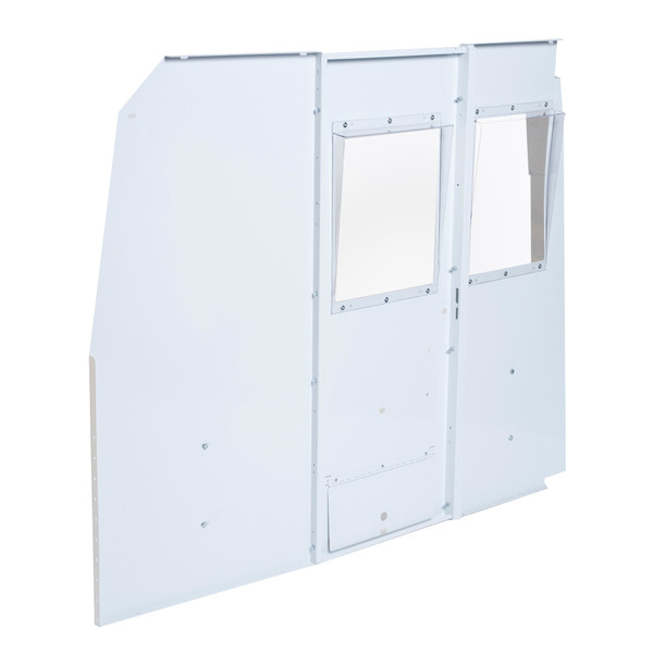 Weather Guard 96141-3-01 High Bulkhead Window, Mid/High-Roof, 71.25"H x 65.63"W x 4"D, White Steel Powder Coat Van Storage - Weather Guard