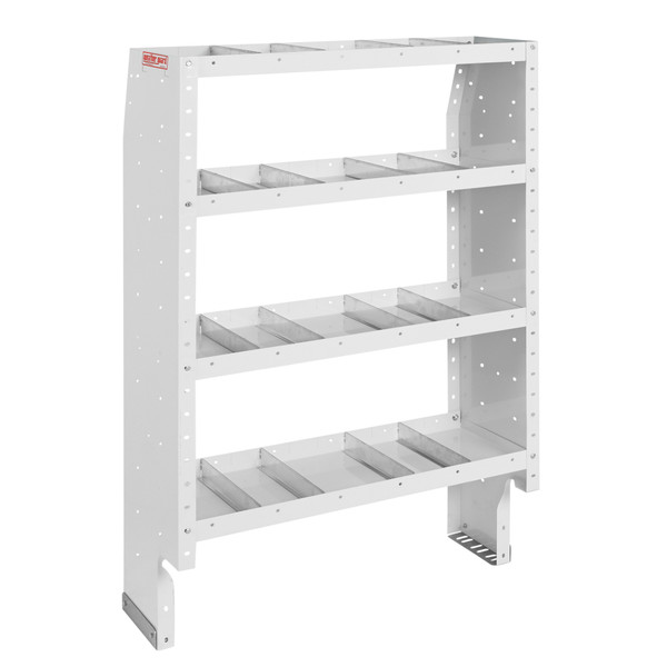 WEATHER GUARD 60"H x 36"W x 16"D Heavy Duty Adjustable Van Shelf Unit 9363-3-03, 4 Shelves, Steel, White - Weather Guard
