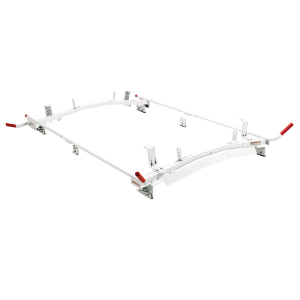 Weather Guard 15.6 ft, 99" x 86.5" Quick Clamp Ladder Rack 234-3-01, Dual Side Van Roof Rack, White Aluminum - Weather Guard
