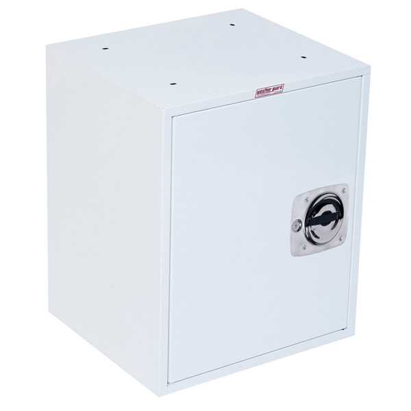 Weather Guard 9020-3-01 Lockable Van Cabinet, 22"H x 18"W x 16"D, White Steel Floor Mount Storage - Weather Guard