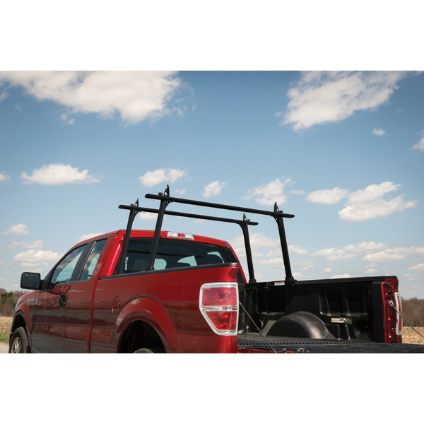 WEATHER GUARD TR801-A Aluminum Truck Rack, Black Matte Finish, Truck Bed Rear Bar - Weather Guard