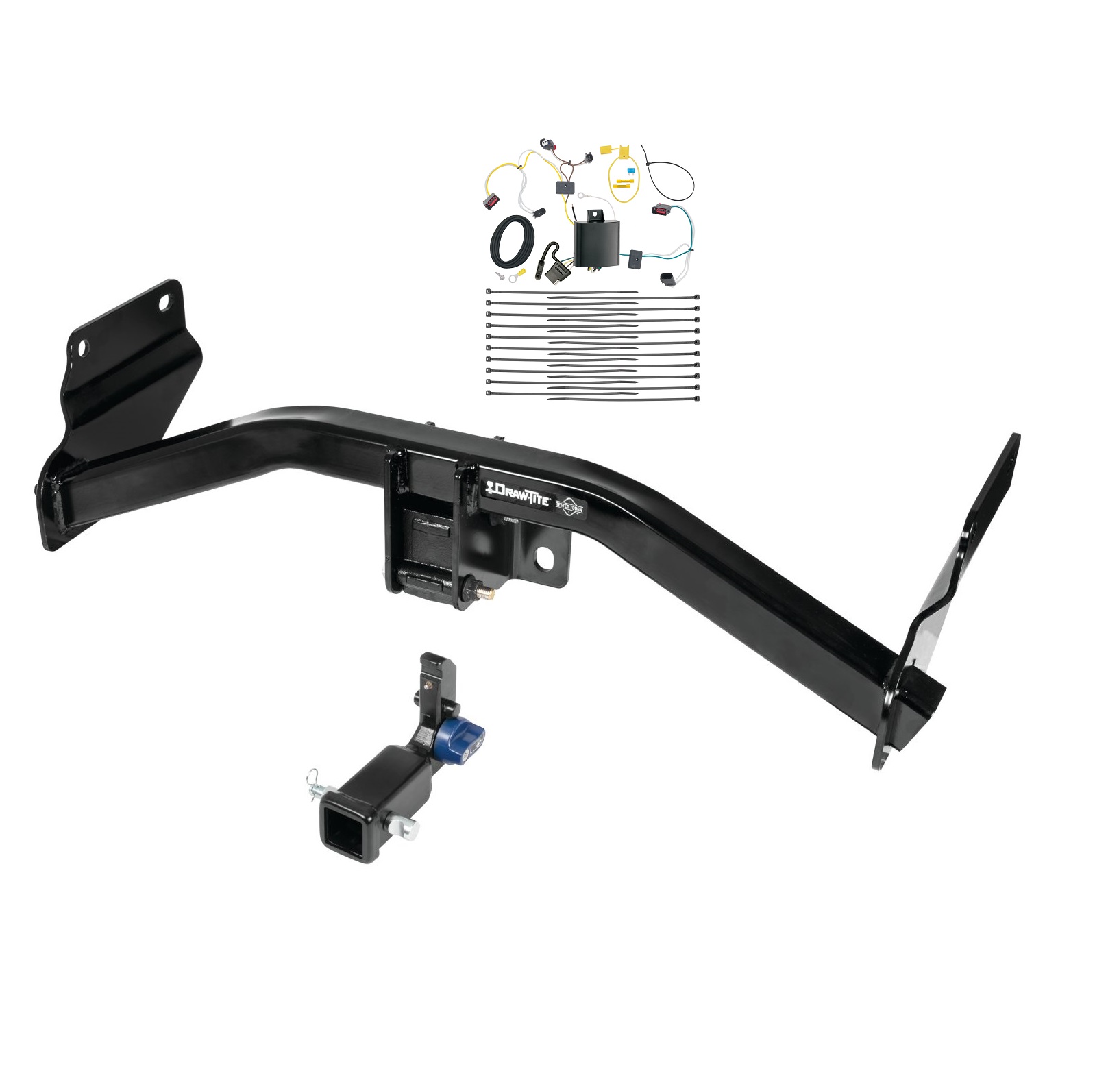 2014-2021 Jeep Grand Cherokee Draw-tite Hidden Hitch Completely Hidden Trailer Hitch 2 Inch Removable Receiver Bundle w/ Plug-n-Play T-One Wiring Harness thumbnail 0