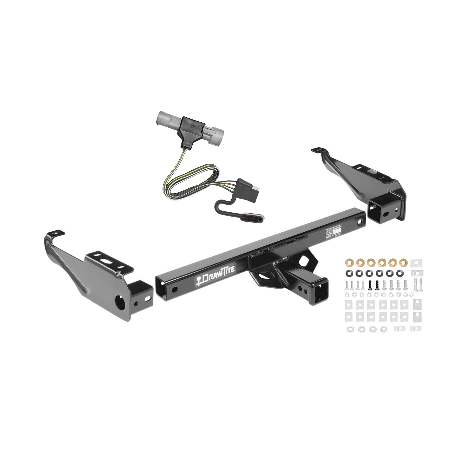 1987-1993 Ford F-150 Draw-tite Class 4 Multi-Fit Trailer Hitch, 2 Inch Square Receiver Bundle w/ Plug-n-Play T-One Wiring Harness thumbnail 0