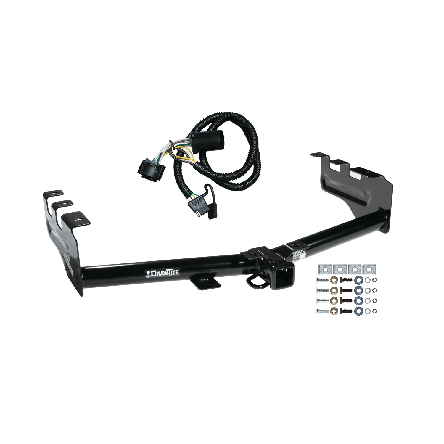 2007-2013 Chevrolet Silverado 1500 Draw-tite Class 4 Trailer Hitch, 2 Inch Square Receiver Bundle w/ Plug-n-Play T-One Wiring Harness 75521 thumbnail 0