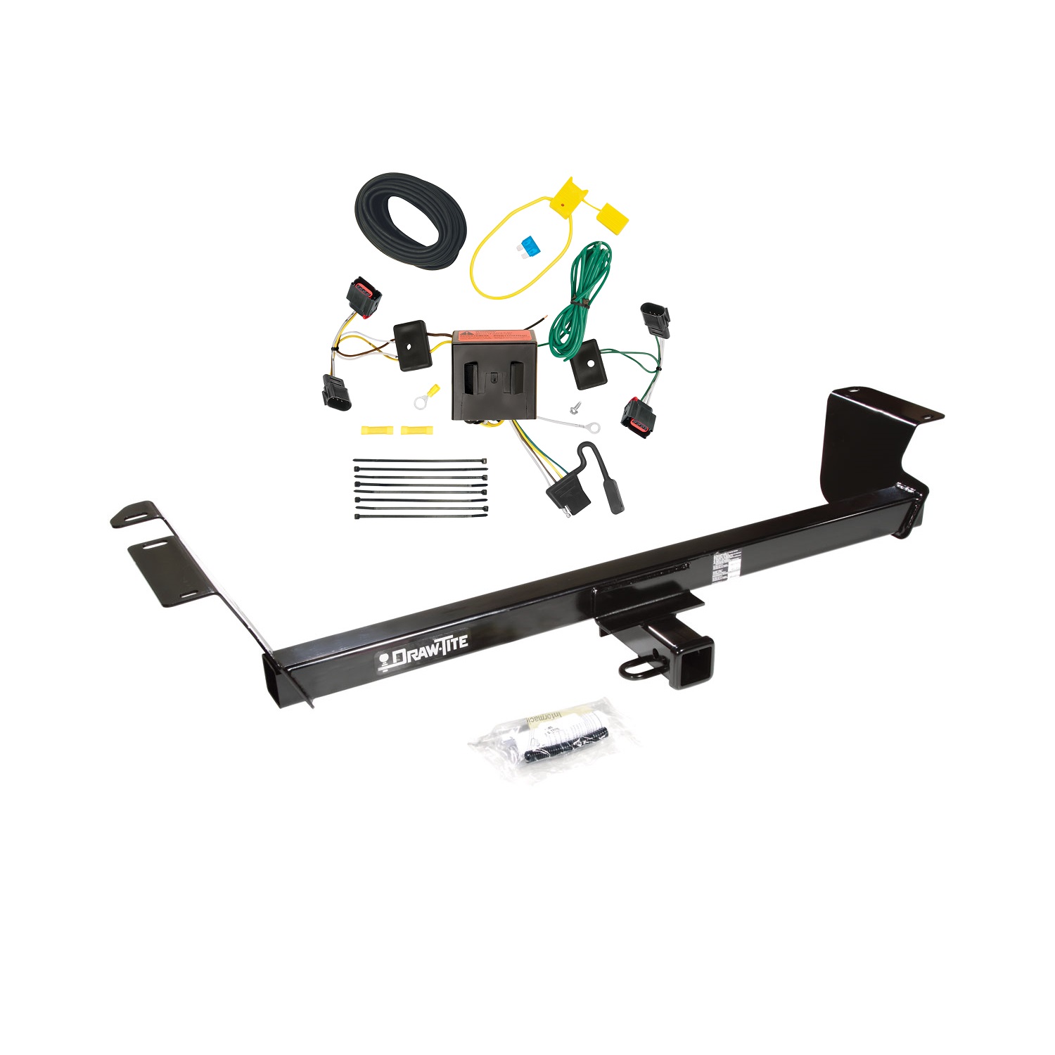 2008-2010 Chrysler Town & Country Draw-tite Class 3 Trailer Hitch, 2 Inch Square Receiver Bundle w/ Plug-n-Play T-One Wiring Harness thumbnail 0