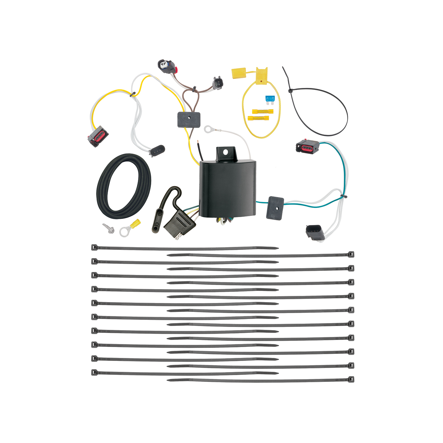 2014-2020 Jeep Grand Cherokee w/Removable OEM Fascia Panel Only Draw-tite Class 4 Trailer Hitch, 2 Inch Square Receiver Bundle w/ Plug-n-Play T-One Wiring Harness thumbnail 1